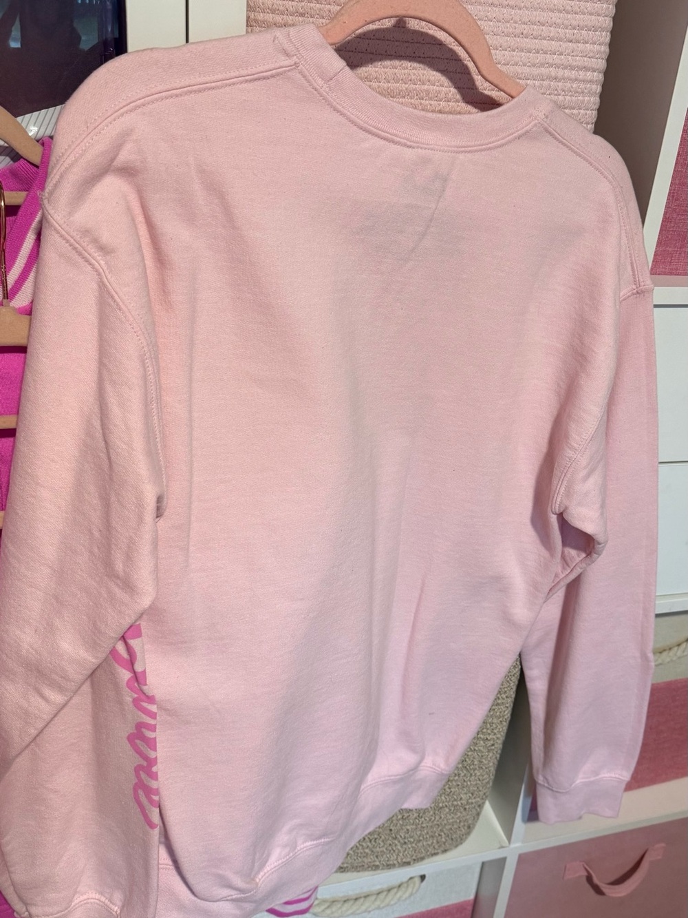 Barbie Pink Crewneck Sweater with Script Logo - Picture 3 of 4